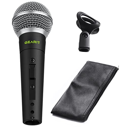 GearIT Dynamisches Nieren-Gesangsmikrofon mit An-/Aus-Schalter, Mikrofon-Clip und Reißverschlusstasche, 1 Stück von GearIT