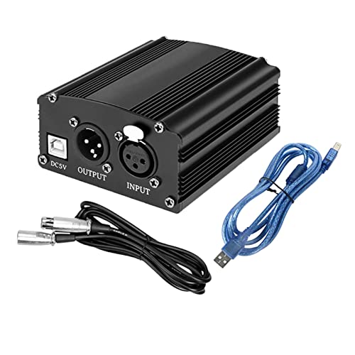 48V Phantomspeisung mit XLR 3 Pin Mikrofonkabel für Mikrofon schwarz 48V Phantomspeisung mit XLR 3 Pin Mikrofonkabel für Mikrofon schwarz von Geardeangloow