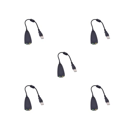 5 Set von 5HV2 Headset-Adapter, Soundkarte, Rauschunterdrückung, leicht, Kopfhörer, Konverter, professionelles wasserdichtes Mikrofon-Zubehör von Geardeangloow