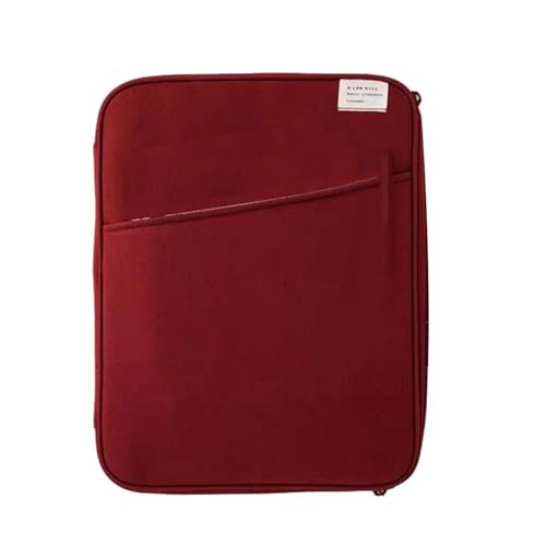 Tablet-Hülle, stoßfest, weich, Computer-Handtasche, einfacher Stil, Notebook-Aufbewahrung, Ladekabel, Organizer, Büro, Weinrot, 34,8 - 35,6 cm von Geardeangloow