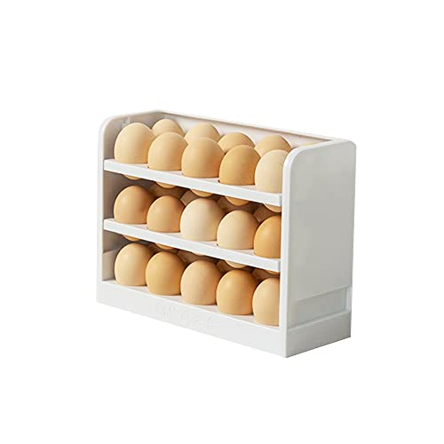 Eierhalter für Kühlschrank, 3-lagiger Flip-Kühlschrank-Eierbehälter, Eieraufbewahrungs-Organizer für Kühlschranktür, speichert 30 Eier von Gearific