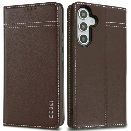 Hülle Echt Leder für Samsung Galaxy A55 5G - Premium Lederhülle mit Standfunktion Kartenfach Magnetverschluss Flip Case Ledertasche Handyhülle Schutzhülle Klapphülle – Braun Hülle Echt Leder für Samsung Galaxy A55 5G - Premium Lederhülle mit Standfunktion Kartenfach Magnetverschluss Flip Case Ledertasche Handyhülle Schutzhülle Klapphülle – Braun von Gebei