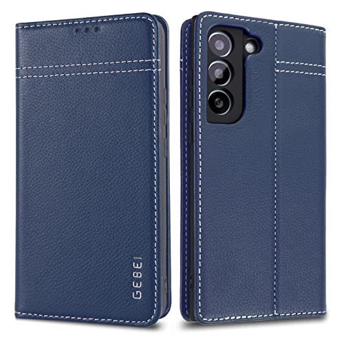 Hülle Echt Leder für Samsung Galaxy S22 5G - Premium Echte Lederhülle mit Standfunktion Kartenfach Magnetverschluss Flip Case Ledertasche Handyhülle Schutzhülle Klapphülle – Blau Hülle Echt Leder für Samsung Galaxy S22 5G - Premium Echte Lederhülle mit Standfunktion Kartenfach Magnetverschluss Flip Case Ledertasche Handyhülle Schutzhülle Klapphülle – Blau von Gebei