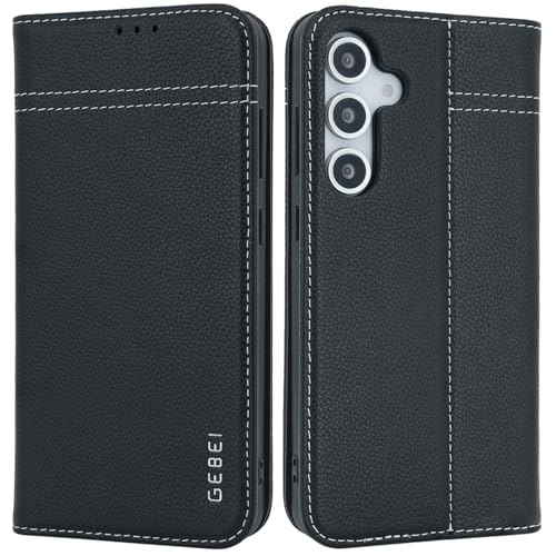 Hülle Echt Leder für Samsung Galaxy S24 FE 5G - Premium Lederhülle mit Standfunktion Kartenfach Magnetverschluss Flip Case Ledertasche Handyhülle Schutzhülle Klapphülle – Schwarz Hülle Echt Leder für Samsung Galaxy S24 FE 5G - Premium Lederhülle mit Standfunktion Kartenfach Magnetverschluss Flip Case Ledertasche Handyhülle Schutzhülle Klapphülle – Schwarz von Gebei