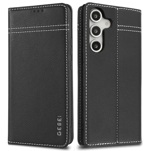 Hülle Echt Leder für Samsung Galaxy S25+/S25 Plus 5G - Premium Lederhülle mit Standfunktion Kartenfach Magnetverschluss Flip Case Ledertasche Handyhülle Schutzhülle Klapphülle – Schwarz Hülle Echt Leder für Samsung Galaxy S25+/S25 Plus 5G - Premium Lederhülle mit Standfunktion Kartenfach Magnetverschluss Flip Case Ledertasche Handyhülle Schutzhülle Klapphülle – Schwarz von Gebei
