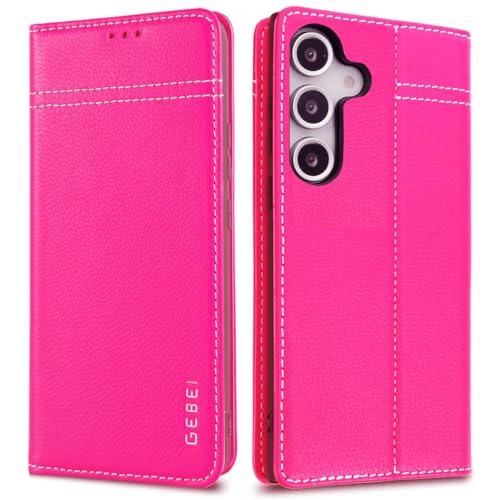 Hülle Echt Leder für Samsung Galaxy S25 5G - Premium Lederhülle mit Standfunktion Kartenfach Magnetverschluss Flip Case Ledertasche Handyhülle Schutzhülle Klapphülle – Pink Hülle Echt Leder für Samsung Galaxy S25 5G - Premium Lederhülle mit Standfunktion Kartenfach Magnetverschluss Flip Case Ledertasche Handyhülle Schutzhülle Klapphülle – Pink von Gebei