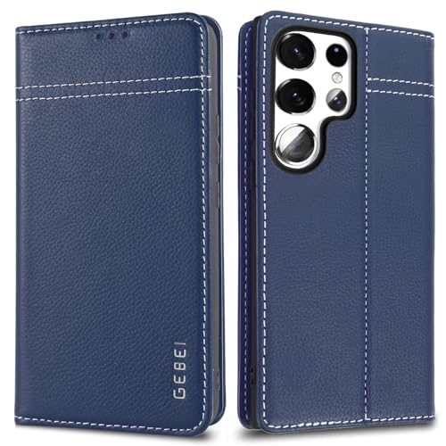 Hülle Echt Leder für Samsung Galaxy S25 Ultra 5G - Premium Lederhülle mit Standfunktion Kartenfach Flip Case Ledertasche Handyhülle Schutzhülle Klapphülle – Blau Hülle Echt Leder für Samsung Galaxy S25 Ultra 5G - Premium Lederhülle mit Standfunktion Kartenfach Flip Case Ledertasche Handyhülle Schutzhülle Klapphülle – Blau von Gebei
