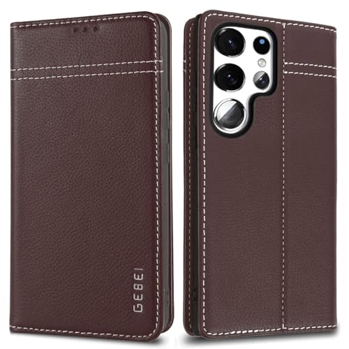 Hülle Echt Leder für Samsung Galaxy S25 Ultra 5G - Premium Lederhülle mit Standfunktion Kartenfach Flip Case Ledertasche Handyhülle Schutzhülle Klapphülle – Braun Hülle Echt Leder für Samsung Galaxy S25 Ultra 5G - Premium Lederhülle mit Standfunktion Kartenfach Flip Case Ledertasche Handyhülle Schutzhülle Klapphülle – Braun von Gebei