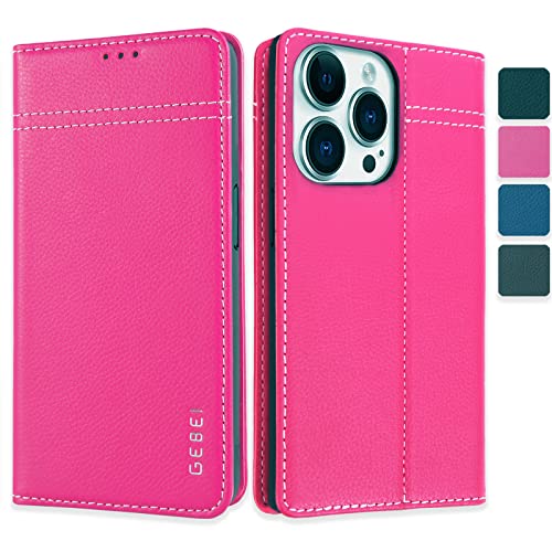 Hülle Echt Leder für iPhone 14 Pro Max-Premium Lederhülle Magnetische Klapphülle mit Standfunktion Kartenfächer Flip Case Ledertasche Handytasche Handyhülle für iPhone 14 Pro Max 6,7 Zoll-(Pink) Hülle Echt Leder für iPhone 14 Pro Max-Premium Lederhülle Magnetische Klapphülle mit Standfunktion Kartenfächer Flip Case Ledertasche Handytasche Handyhülle für iPhone 14 Pro Max 6,7 Zoll-(Pink) von Gebei