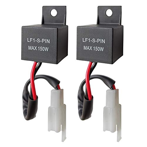 Gebildet 2Stücke 2Polig Blinkrelais LF1-S-PIN, 12V 0.1W-150W Elektronisch Relais fur Auto Motorrad-LED-Fahrtrichtungsanzeiger Lastunabhängiges von Gebildet