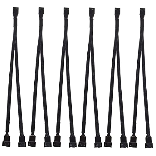 Gebildet 4pins PWM-Lüfterteilerkabel, Ummantelter Geflochtener Adapter Computer PC-Lüfter Stromverlängerungskabel 1 bis 2 Konverter für Computer ATX-Gehäuse 4-pins / 3-pins Lüfterkabel von Gebildet