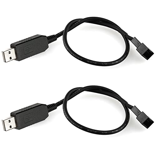 Gebildet Full Speed 12V Voltage Step-Up USB auf 3-Pin und 4-Pin PC-Lüfter Gesleevtes Netzteilkabel (2 Stück) von Gebildet