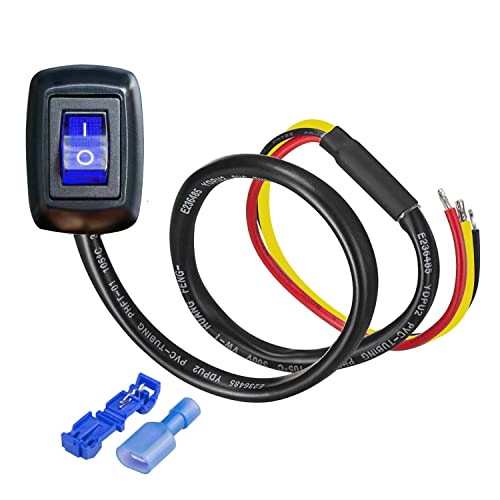 Gebildet Pastentyp Schalter Auto Druckschalter mit Terminal ON/Off DC12V/10A, 24V/5A DIY Wippschalter für Auto Boot Marine Truck RV (Blau LED)(Patent No.015001381) von Gebildet
