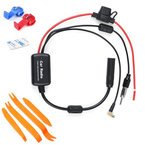 Gebiuhoo A391 DAB Antenne Auto Verstärker Splitter Adapter SMB auf DIN kompatibel für Sony Pioneer JVC Kenwood Blaupunkt Alpine FM Antennensplitter Autoradio Digital von Gebiuhoo