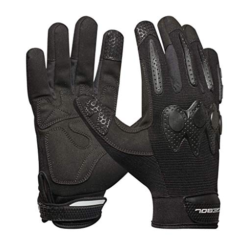 Gebol Master Allround, Arbeitshandschuhe mit Polsterungen, atmungsaktive Handschuhe für Montage- & Reparaturarbeiten, Synthetikleder mit Klettverschluss, Unisex Schutzhandschuhe Gr. L (G.9), Schwarz von Gebol