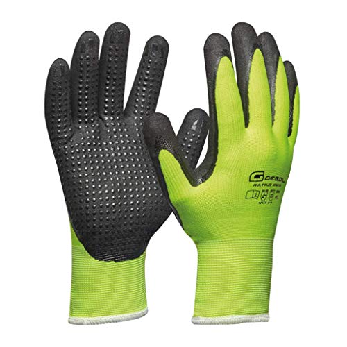 Gebol Multi Flex Winter | Winterarbeitshandschuhe mit Noppen | Atmungsaktive Thermohandschuhe mit wasserdichter Nitril-Mikroschaum Beschichtung | Für Herren | Größe XXL (Gr 11) | Neon-grün | 1 Paar von Gebol