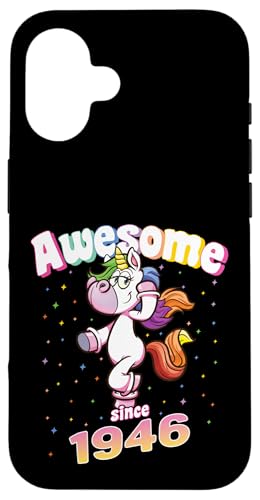 Awesome Since 1946 Lustiges Einhorn Geburtstag Retro Hülle für iPhone 16 Awesome Since 1946 Lustiges Einhorn Geburtstag Retro Hülle für iPhone 16 von Geburtstag Magische Einhorn Unicorn Designs