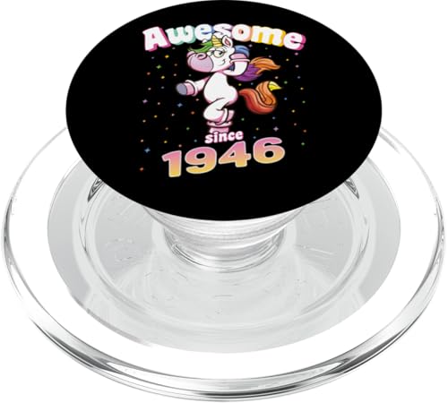Awesome Since 1946 Lustiges Einhorn Geburtstag Retro PopSockets PopGrip für MagSafe Awesome Since 1946 Lustiges Einhorn Geburtstag Retro PopSockets PopGrip für MagSafe von Geburtstag Magische Einhorn Unicorn Designs