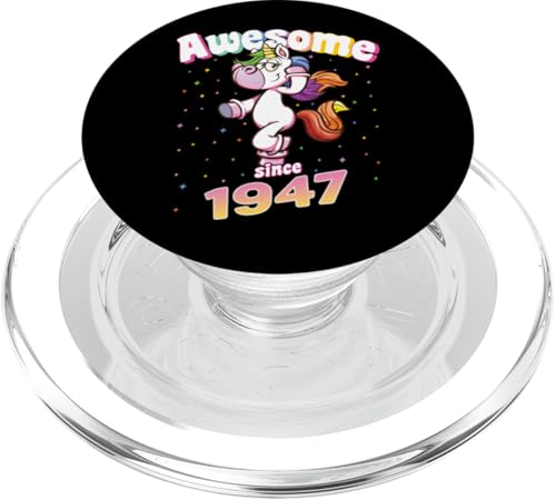 Awesome Since 1947 Lustiges Einhorn Geburtstag Retro PopSockets PopGrip für MagSafe Awesome Since 1947 Lustiges Einhorn Geburtstag Retro PopSockets PopGrip für MagSafe von Geburtstag Magische Einhorn Unicorn Designs