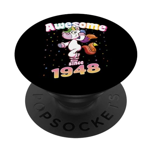 Awesome Since 1948 Lustiges Einhorn Geburtstag Retro PopSockets Klebender PopGrip Awesome Since 1948 Lustiges Einhorn Geburtstag Retro PopSockets Klebender PopGrip von Geburtstag Magische Einhorn Unicorn Designs