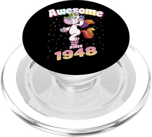 Awesome Since 1948 Lustiges Einhorn Geburtstag Retro PopSockets PopGrip für MagSafe Awesome Since 1948 Lustiges Einhorn Geburtstag Retro PopSockets PopGrip für MagSafe von Geburtstag Magische Einhorn Unicorn Designs