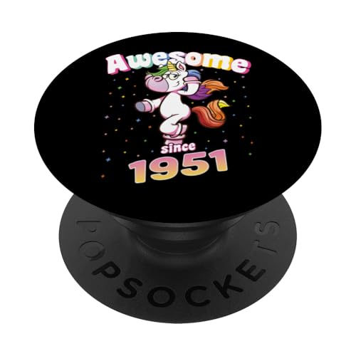 Awesome Since 1951 Lustiges Einhorn Geburtstag Retro PopSockets Klebender PopGrip Awesome Since 1951 Lustiges Einhorn Geburtstag Retro PopSockets Klebender PopGrip von Geburtstag Magische Einhorn Unicorn Designs