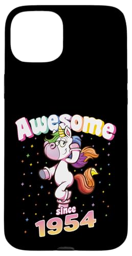 Awesome Since 1954 Lustiges Einhorn Geburtstag Retro Hülle für iPhone 15 Plus Awesome Since 1954 Lustiges Einhorn Geburtstag Retro Hülle für iPhone 15 Plus von Geburtstag Magische Einhorn Unicorn Designs