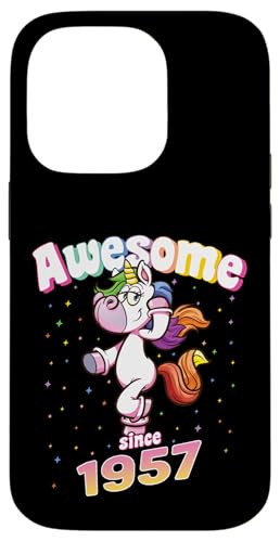 Awesome Since 1957 Lustiges Einhorn Geburtstag Retro Hülle für iPhone 14 Pro Awesome Since 1957 Lustiges Einhorn Geburtstag Retro Hülle für iPhone 14 Pro von Geburtstag Magische Einhorn Unicorn Designs