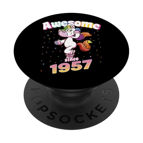 Awesome Since 1957 Lustiges Einhorn Geburtstag Retro PopSockets Klebender PopGrip Awesome Since 1957 Lustiges Einhorn Geburtstag Retro PopSockets Klebender PopGrip von Geburtstag Magische Einhorn Unicorn Designs