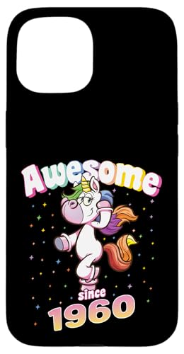 Awesome Since 1960 Lustiges Einhorn Geburtstag Retro Hülle für iPhone 15 Awesome Since 1960 Lustiges Einhorn Geburtstag Retro Hülle für iPhone 15 von Geburtstag Magische Einhorn Unicorn Designs