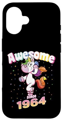 Awesome Since 1964 Lustiges Einhorn Geburtstag Retro Hülle für iPhone 16 Awesome Since 1964 Lustiges Einhorn Geburtstag Retro Hülle für iPhone 16 von Geburtstag Magische Einhorn Unicorn Designs