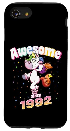Awesome Since 1992 Lustiges Einhorn Geburtstag Retro Hülle für iPhone SE (2020) / 7 / 8 von Geburtstag Magische Einhorn Unicorn Designs