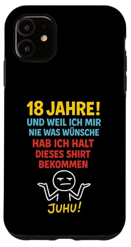 18. Geburtstag Junge Mädchen 18 Jahre 2007 Lustig Geschenk Hülle für iPhone 11 von Geburtstagsgeschenk Damen Herren 2007 Geschenkidee