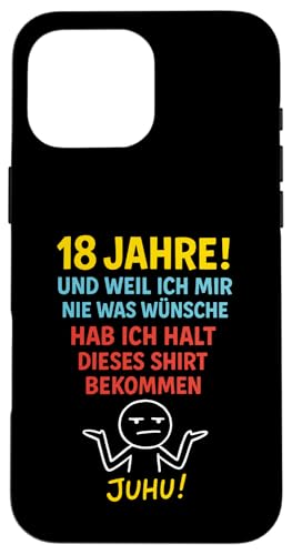 18. Geburtstag Junge Mädchen 18 Jahre 2007 Lustig Geschenk Hülle für iPhone 16 Pro Max 18. Geburtstag Junge Mädchen 18 Jahre 2007 Lustig Geschenk Hülle für iPhone 16 Pro Max von Geburtstagsgeschenk Damen Herren 2007 Geschenkidee
