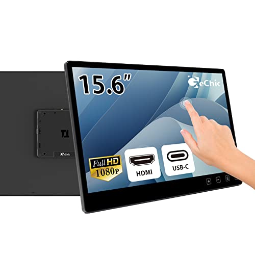 Gechic Touch Monitor 15,6 Zoll T151A eingebetteter Touchscreen Monitor mit HDMI/USB Typ-C(Thunderbolt3/4), VESA 75 Wandhalterung für Selbstbauautomaten/POS/Kiosk/Automatisierungsgeräte von Gechic
