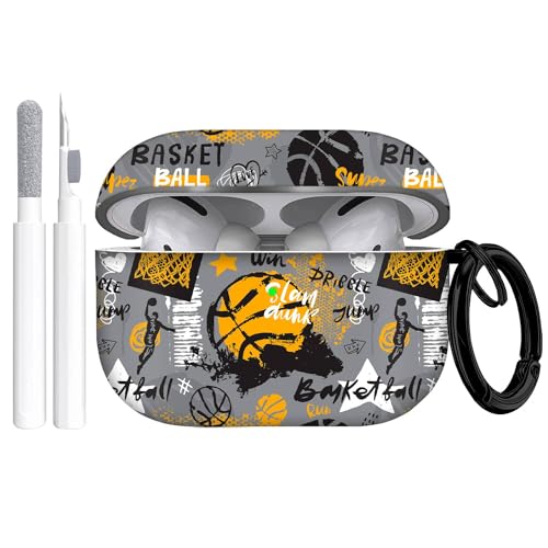 Gedicht Airpods Pro 2 Hülle, süßes Basketball-Muster, TPU, weiche Hülle, stoßfest, mit Reinigungsset und Schlüsselanhänger, Orange Gedicht Airpods Pro 2 Hülle, süßes Basketball-Muster, TPU, weiche Hülle, stoßfest, mit Reinigungsset und Schlüsselanhänger, Orange von Gedicht