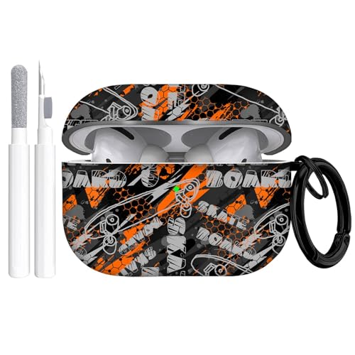 Gedicht Airpods Pro 2 Hülle, süßes Skateboard-Muster, weiche TPU-Hülle, stoßfest, mit Reinigungsset und Schlüsselanhänger, Orange Gedicht Airpods Pro 2 Hülle, süßes Skateboard-Muster, weiche TPU-Hülle, stoßfest, mit Reinigungsset und Schlüsselanhänger, Orange von Gedicht