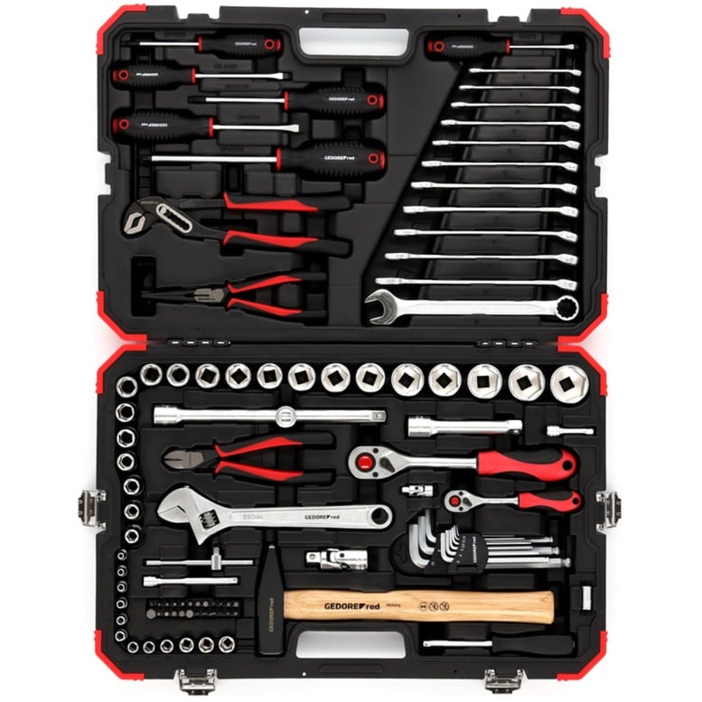 red Werkzeug- und Steckschlüssel-Satz 1/4" + 1/2", 100-teilig, Werkzeug-Set red Werkzeug- und Steckschlüssel-Satz 1/4" + 1/2", 100-teilig, Werkzeug-Set von Gedore