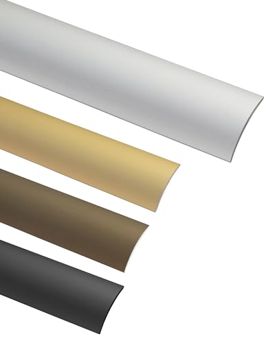 Gedotec Übergangsprofil Laminat - Vinyl Übergangs-Schiene selbstklebend Bodenprofil gewölbt | MADE IN GERMANY | Alu Silber eloxiert | Profil 40 x 1000 mm | 1 Stück - Ausgleichsprofil Aluminium von Gedotec