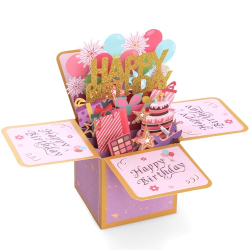 GeeRic 3D Pop Up Grußkarten Geburtstag, Geburtstagskarte Kerze Geburtstagskarten für Frau, Beste Freundin, Kinder, Ehefrau, Schwester von GeeRic