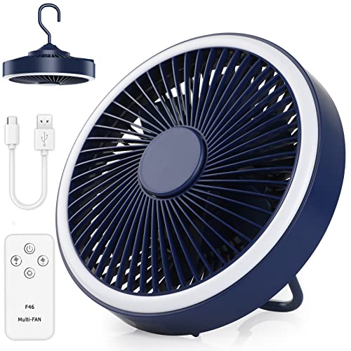 GeeRic USB Tischventilator, USB Ventilator mit 3 Geschwindigkeiten,360° Drehung Lüfter,2-Modus-ventilator, 4000 mAh leiser Mini-Ventilator für Auto Schlafzimmer Büro Kinderwagen Camping von GeeRic