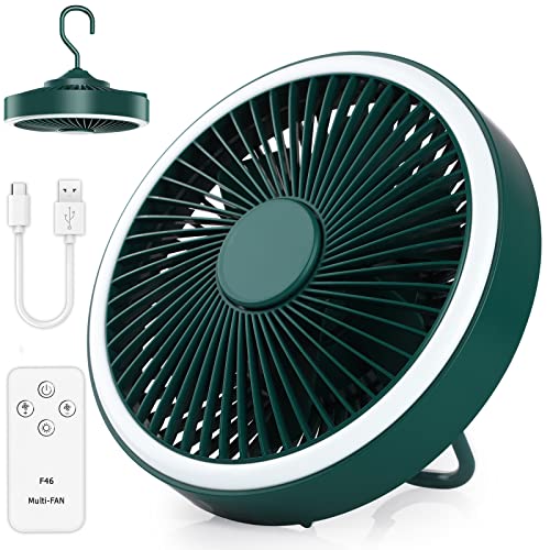 GeeRic USB Tischventilator, USB Ventilator mit 3 Geschwindigkeiten,360° Drehung Lüfter,2-Modus-ventilator, 4000 mAh leiser Mini-Ventilator für Auto Schlafzimmer Büro Kinderwagen Camping von GeeRic