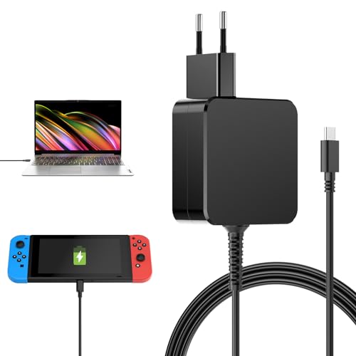 Netzteil für Switch,GeeRic Steam Deck,45W 20V-2.25A Ladegerät für Switch,Typ-C AC-Adapter Schnellladung Switch Charging für Switch/Switch Lite/Switch Dock/Switch Pro und andere Typ-C-Geräte von GeeRic