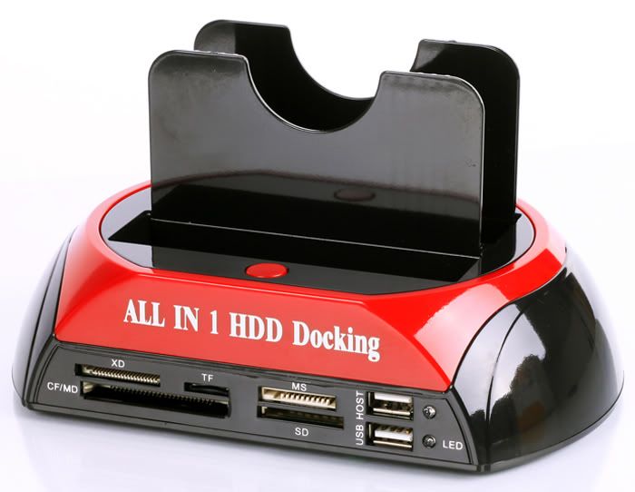 All-in-one Dual HDD Docking Station Backup-IDE-Festplatte Kartenleser All-in-one Dual HDD Docking Station Backup-IDE-Festplatte Kartenleser von Geeek