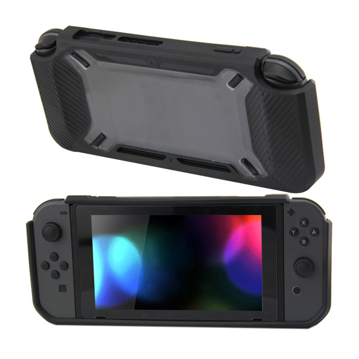 Hard Case für Nintendo Switch Schutzhülle - Rubber Touch Schwarz - Grau von Geeek