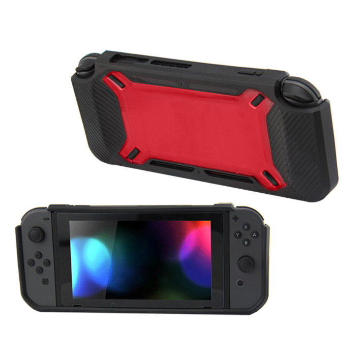 Hard Case für Nintendo Switch Schutzhülle - Rubber Touch Schwarz-Rot von Geeek