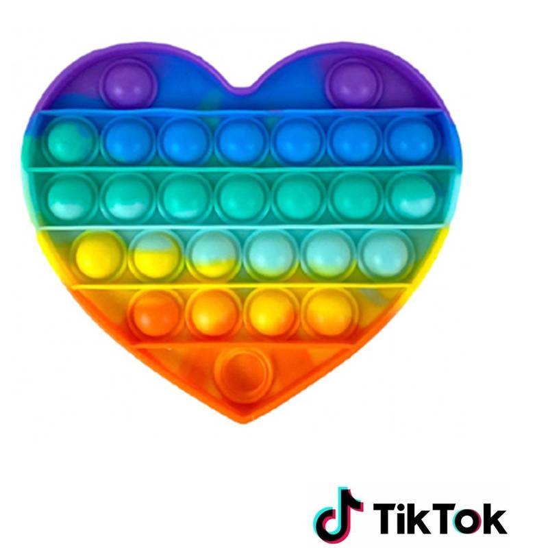 Pop it Fidget Toy Regenbogen - Bekannt aus TikTok - Herz- Rainbow von Geeek