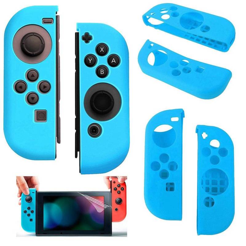 Silikon-Anti-Rutsch-Abdeckung für Nintendo Switch Controller Blau von Geeek