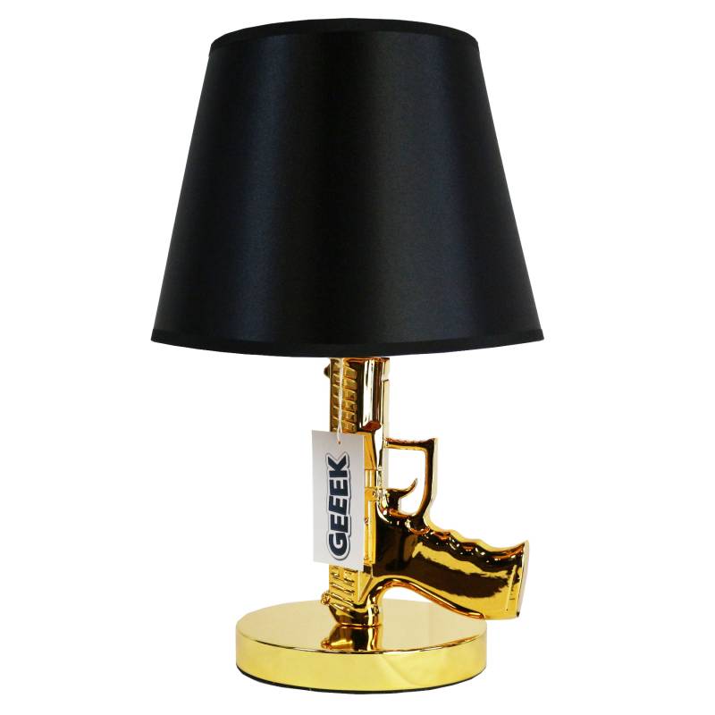 Tischlampe Dienstwaffe Deutsche Polizei 9mm Pistolenlampe Gold - Walther P99 Replica von Geeek