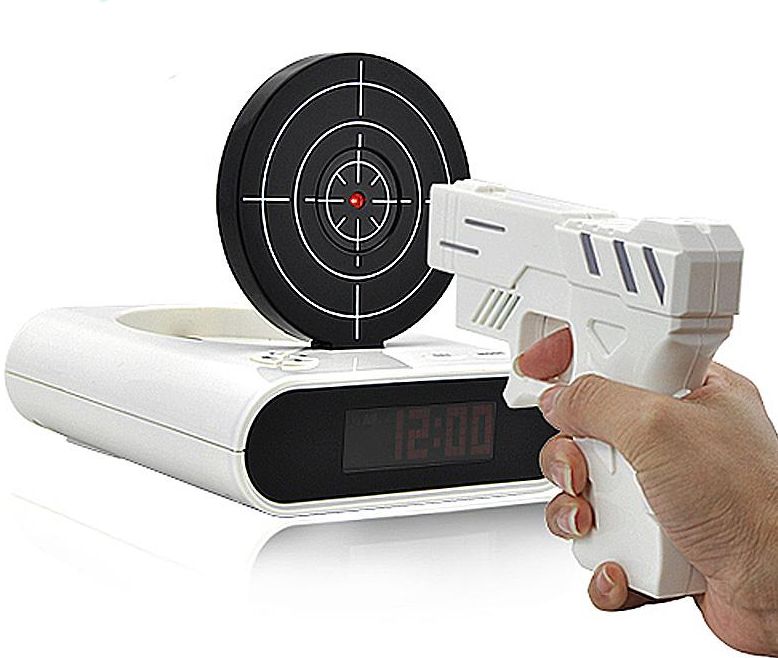 Waffenwecker - Wecker Kinder - Digitaler Wecker - Wecker Wecker - Wecker Pistole - Weiß Weiß von Geeek